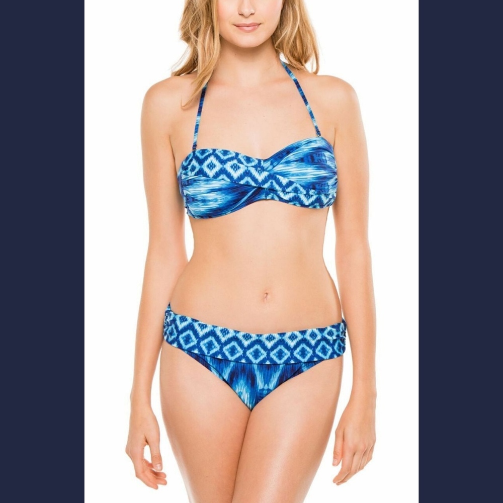 NWT 2PC La Blanca Desert Mirage Bandeau Bikini Top + Hipster Bottom [SZ 4 ]‎